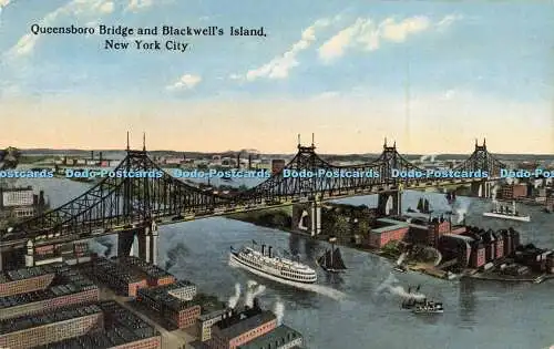 R613089 Queensboro Bridge and Blackwells Island New York City American Art Publi