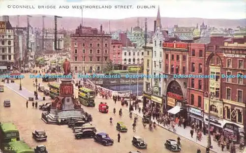 R613102 R 2280 O Connell Bridge and Westmoreland Street Dublin Valentine 1952