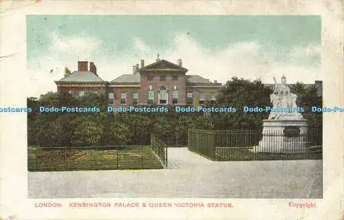 R613152 London Kensington Palace and Queen Victoria Statue 1910