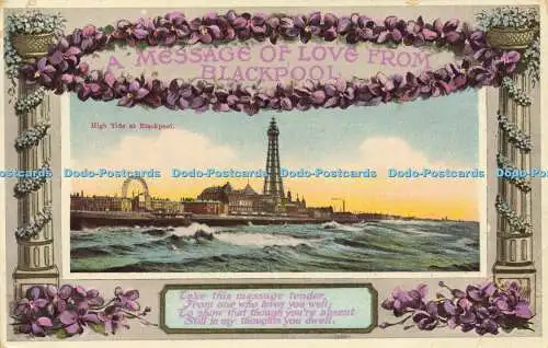 R613204 Eine Liebesbotschaft von Blackpool High Tide im Blackpool Clifton Art Publ