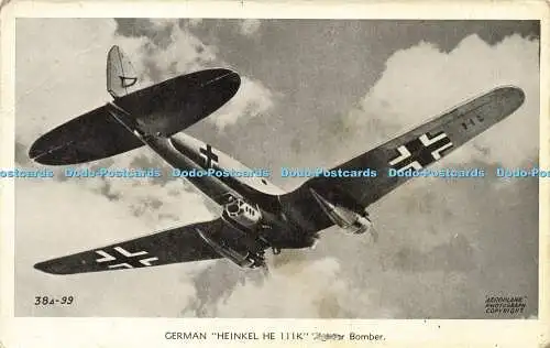 R613253 38 A 99 German Heinkel He 111K Bomber Flugzeug Valentines