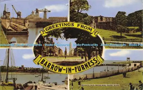 R613274 Greetings from Barrow in Furness M and L National Series 1961 Multi View