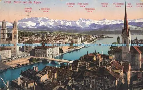 R613310 790 Zürich und die Alpen Photoglob Zürich 1912