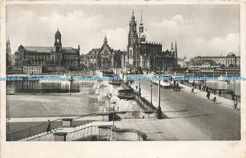 R613311 Unbekannter Ort Brücke Stadt Straßenbahn Stengel Dresden 1944