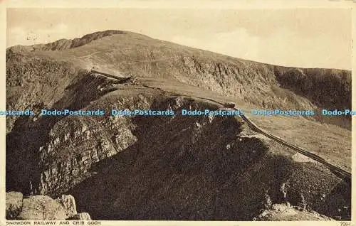 R613339 Snowdon Railway and Crib Goch 7064 Photochrom 1950