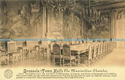 R613397 Brüsseler Rathaus Maximilianskammer La Belgique Historique Phototypie