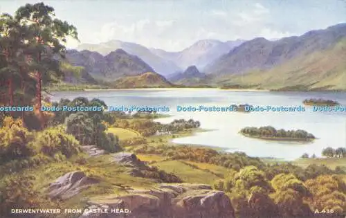 R613405 Derwentwater from Castle Head A 436 Valentines Art Colour