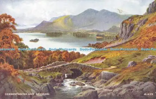 R613407 Farbpostkarten Derwentwater und Skiddaw A 439 Valentines Art