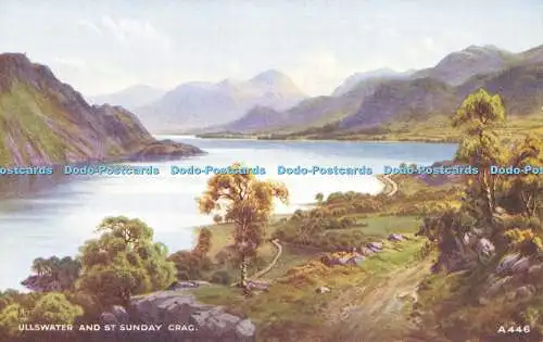 R613409 Ullswater and St Sunday Crag A 446 Valentines Art Colour