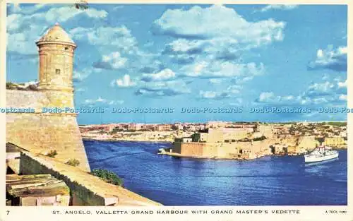 R613442 7 St Angelo Valletta Grand Harbour with Grand Masters Vedette Tuck N P