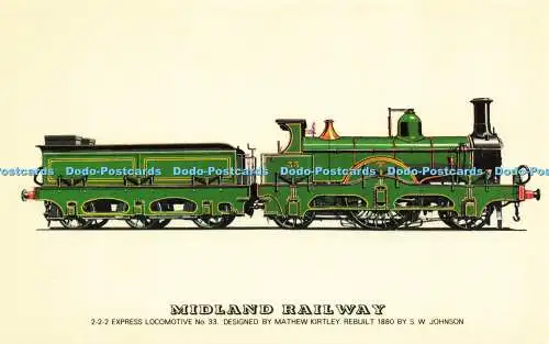 R616968 Midland Railway 2 2 Schnellzuglok No 33 Mathew Kirtley 1880 S W J