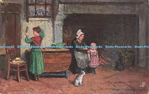 R614473 Flämische Cottage Häuser Serie IV Tuck Oilette 1529 Sonntagmorgen 1905
