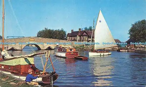 R616998 Potter Heigham Bridge Ernest Joyce C J Nicholas Plastichrome Colourpictu