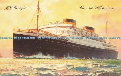 R613646 M V Georgic Cunard White Star Walter Thomas Britains größte Motor Vesse