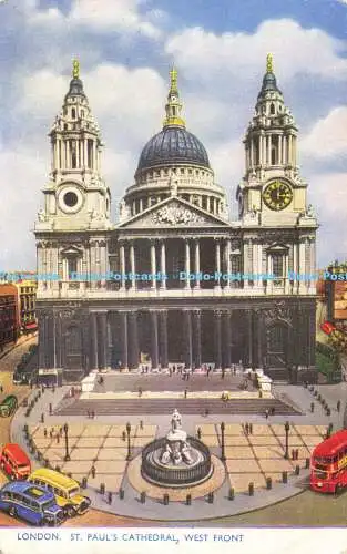 R619010 London St Pauls Cathedral West Front Photochrom