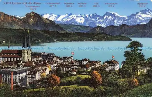 R613664 X 4118 Luzern und die Alpen Photoglob Wehrli A G Zürich