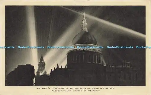 R614534 St Pauls Cathedral in all ihrer Majestät beleuchtet von Flutlichtern des Opfers