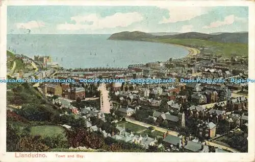 R614539 774 Llandudno Town and Bay Autochrom Bild Briefpapier Marke Pfau