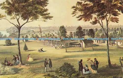 R621460 Eine handkolorierte Lithographie von Mount Vernon aus dem Jahr 1861 nach einer Skizze von Kern M