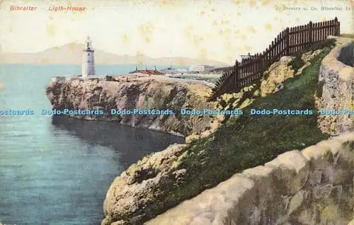 R617067 Gibraltar Lightth House E Schreiber G m b H Stuttgart Photochromie Karte