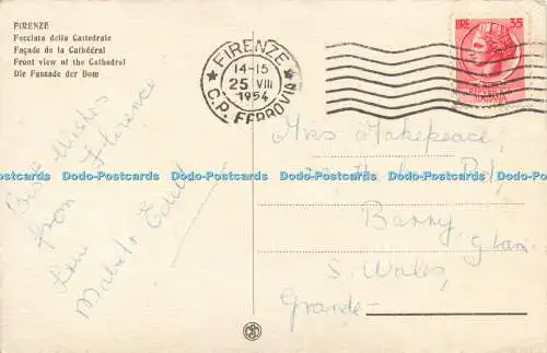 R619104 Firenze Vorderansicht der Kathedrale 1954 A Scrocchi