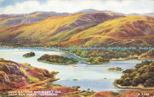 R613752 Loch Katrine und Ellens Isle von Ben Venue Trossachs A 2326 Kunstfarbe