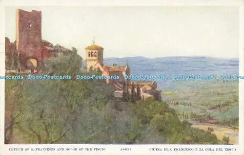 R617127 Kirche S Francesco und Schlucht von Tescio Assisi Chiesa di S Francesco e