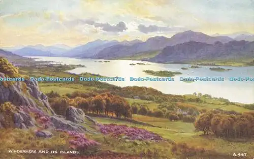 R614633 Windermere und seine Inseln A 447 Valentinstag Kunst Farbpostkarten