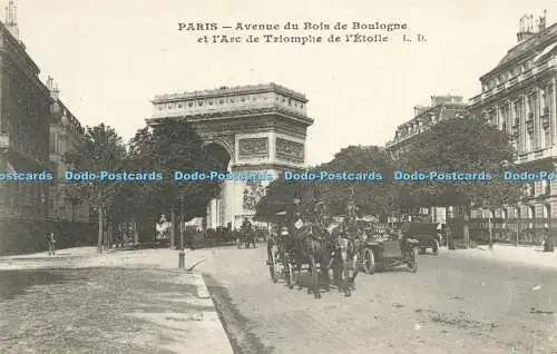 R614639 Paris Avenue du Bois de Boulogne et lArc de Triomphe de lEtoile L D Imp