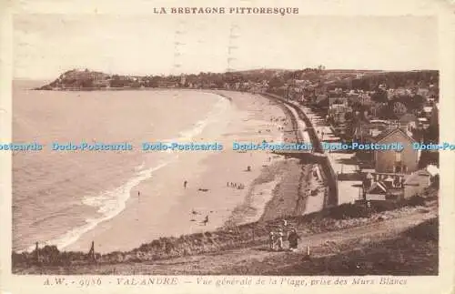 R621604 A W 9986 Val Andre Vue generale de la Plage prise des Murs Blancs La Bre