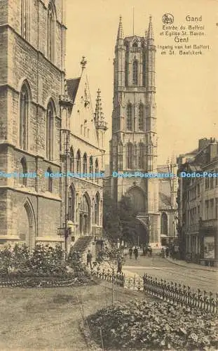 R619201 Nels Gand Entree du Beffroi et Eglise St Bavon Ern Thill Bruxelles Serie