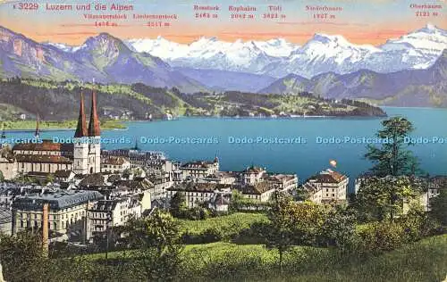 R613832 N 3229 Luzern und die Alpen Photoglob Zürich