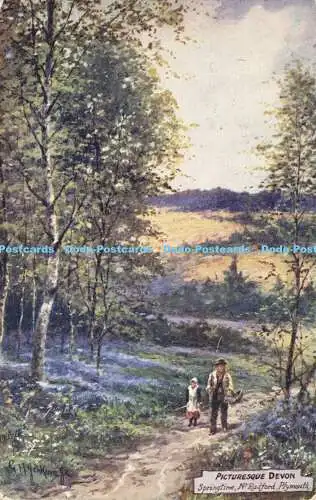 R619213 Picturesque Devon Springtime Nr Radford Plymouth G F Jenkins Tuck Oilett