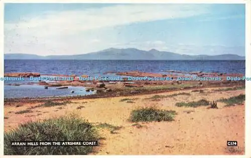 R614718 Arran Hills from Ayrshire Coast C174 Mastercolour Series A D Henderson 1