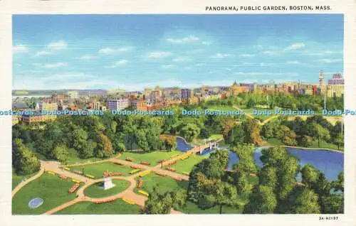 R617218 Panorama Public Garden Boston Mass United Art C T Art Colortone Curt Tei