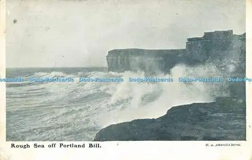 R614768 Rough Sea off Portland Bill W A Attwoolls Series 1920