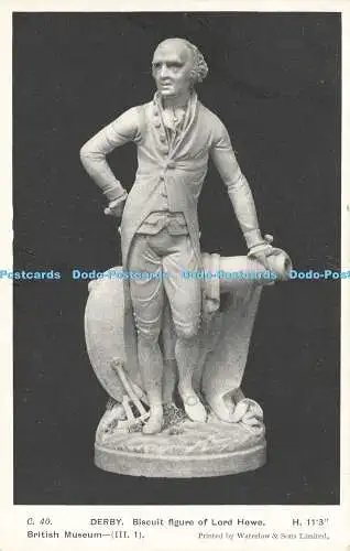 R619278 C 40 Derby Biscuit Figur Lord Howe British Museum Waterlow