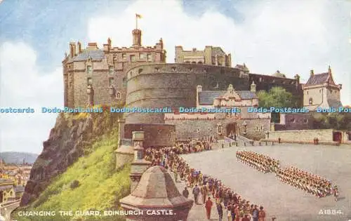 R613930 Changing Guard Edinburgh Castle A1884 Art Colour B F C Parr 1952