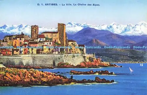 R621728 D 1 Antibes La Ville Le Chaine des Alpes Photochromie S I C A