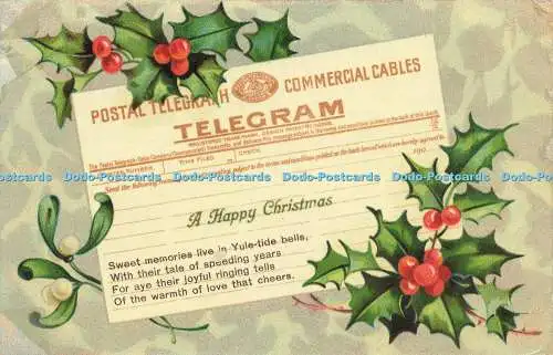 R621771 Post Telegraph Commercial Cables Telegram A Happy Christmas Sweet memo