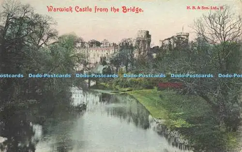 R621784 Warwick Castle from Bridge H B 1954