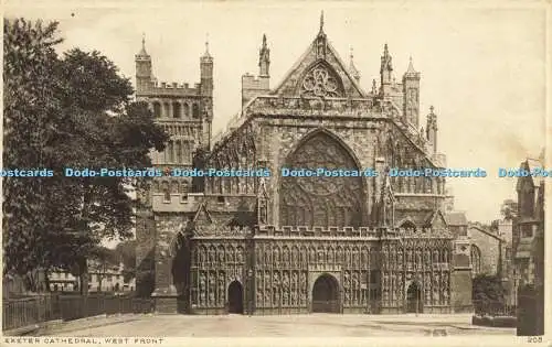 R614014 Exeter Cathedral West Front 205 Photochrom For Cathedral Art Gallery E a