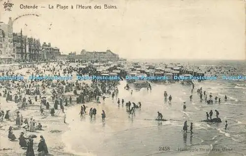 R617378 Star Ostende La Plage a lHeure des Bains 2458 Heliotypie De Graeve Gand