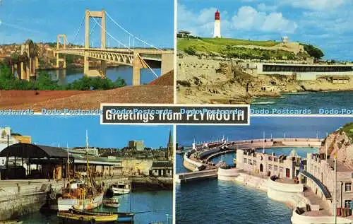 R617434 Grüße aus Plymouth Coastal Cards Vita Nova Multi View