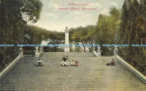 R614086 Gibraltar General Eliotts Monument V B Cumbo