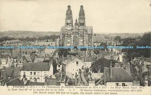 R621891 Tours I et L St Gatien Cathedral gebaut von 1170 1547 A Papeghin