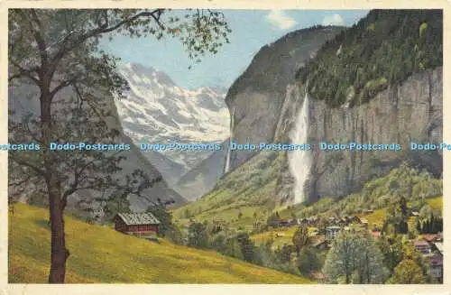 R621908 Nr A 2616 Lauterbrunnen mit Staubbach Grosshorn Gyger und Klopfenstein