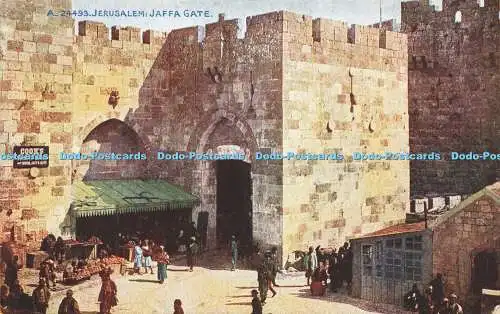 R614151 A 24493 Jerusalem Jaffa Gate Celesque Series Photochrom