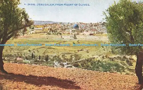 R614164 A 24516 Jerusalem aus Ölberg Celesque Serie Photochrom