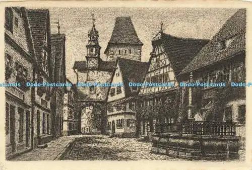 R617527 Rothenburg o T Rodergasse Original Radierung von Ernst Gaissendorfer